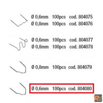 Confezione 100 graffette angolo esterno d. 0,6mm per saldatore per plastica - TELWIN