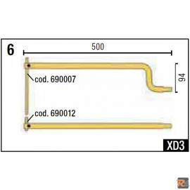 XD3 BRACCI SAGOMATI L=500 + ELETTRODI cod. 803024 - TELWIN